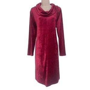 NWT Womens Size XL NorthStyle Red Cowl Neck Long Sleeve Velvet Dress